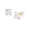 Thumbnail Image 1 of 10K Solid Gold Square-Cut CZ Studs