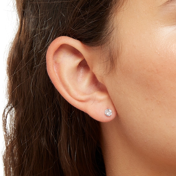 5mm Cubic Zirconia Stud Earrings in 10K Gold