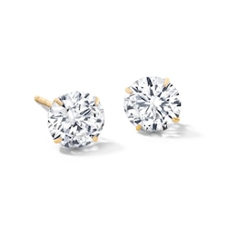 10K Solid Gold 6mm CZ Solitaire Studs
