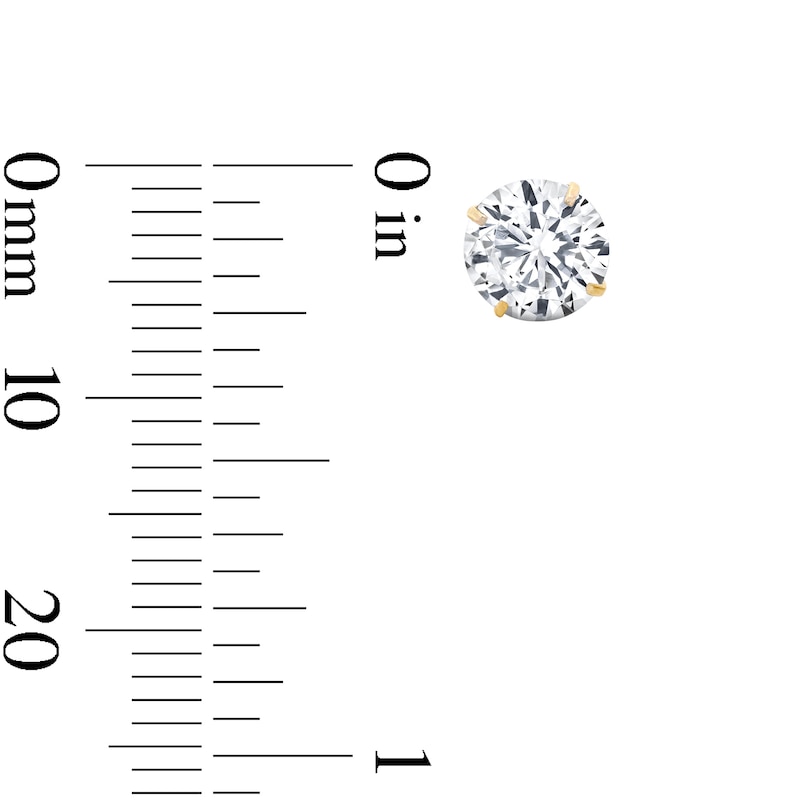 Main Image 6 of 10K Solid Gold 6mm CZ Solitaire Studs
