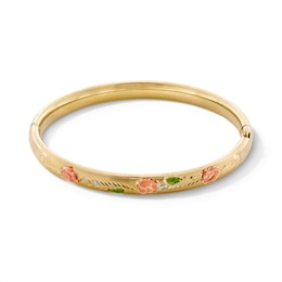 Child's 14K Tri-Tone Gold Fill Flower Bangle - 5.25"