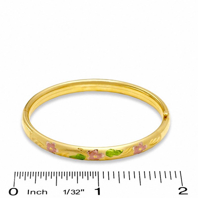 Child's 14K Tri-Tone Gold Fill Flower Bangle - 5.25"