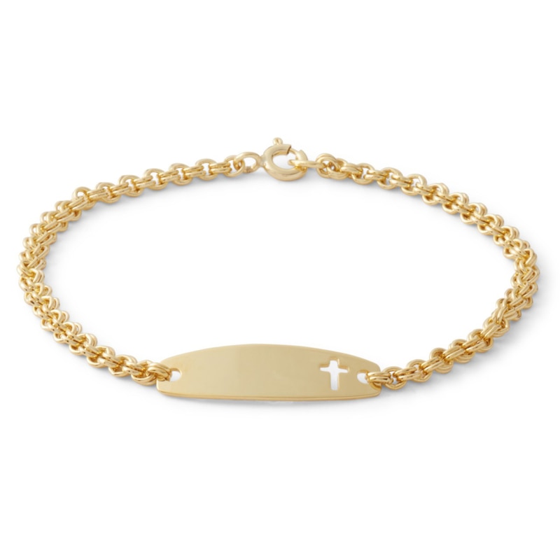 Child's 14K Gold Fill Cross ID Bracelet - 6.25"