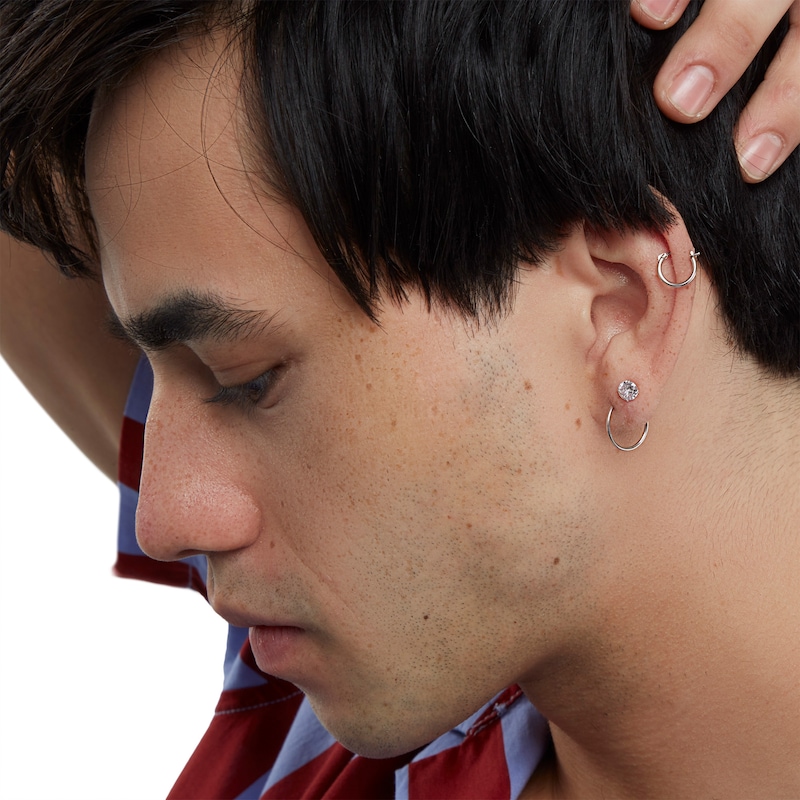 Main Image 4 of 5mm Cubic Zirconia Stud Earrings in 10K White Gold