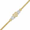Thumbnail Image 1 of Child's 10K Two-Tone Gold Filligree Heart Bismark Chain Bracelet - 5.5"
