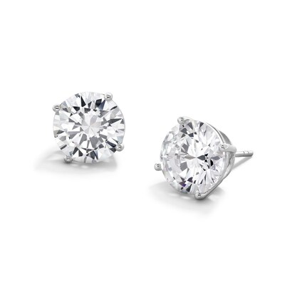 10K Solid White Gold 6mm CZ Solitaire Studs