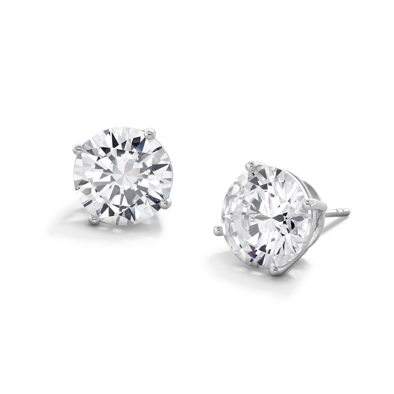 Main Image 1 of 10K Solid White Gold CZ Solitaire Studs