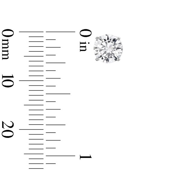 10K Solid White Gold 6mm CZ Solitaire Studs