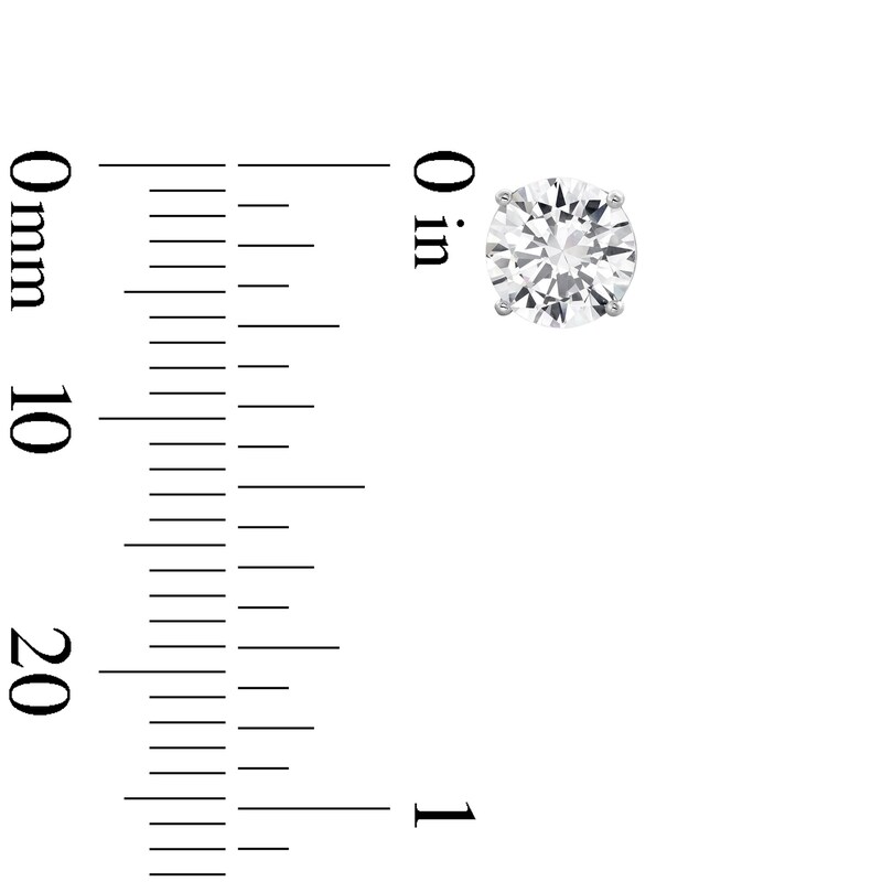 Main Image 5 of 10K Solid White Gold CZ Solitaire Studs