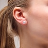 Thumbnail Image 2 of 6mm Square-Cut Cubic Zirconia Stud Earrings in 10K White Gold