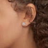 Thumbnail Image 2 of 7mm Square-Cut Cubic Zirconia Stud Earrings in 10K White Gold