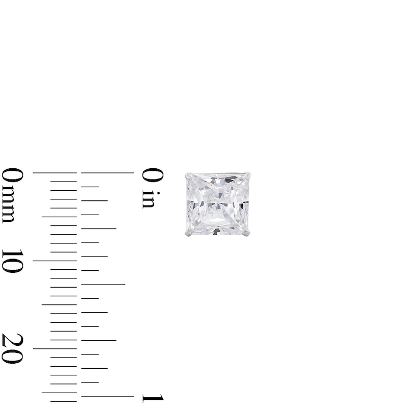 Main Image 5 of 7mm Square-Cut Cubic Zirconia Stud Earrings in 10K White Gold