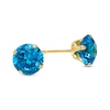 Thumbnail Image 1 of 6mm Aqua Cubic Zirconia Fashion Stud Earrings in 10K Gold