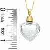 Cubic Zirconia Filled Heart Bottle Pendant in 10K Gold - 17"