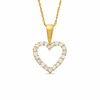 Cubic Zirconia Heart Pendant in 10K Gold - 17"