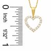 Cubic Zirconia Heart Pendant in 10K Gold - 17"