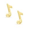 10K Gold Music Note Stud Earrings