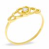 Child's Cubic Zirconia Multi-Heart Ring in 14K Gold - Size 4