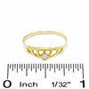 Child's Cubic Zirconia Multi-Heart Ring in 14K Gold - Size 4