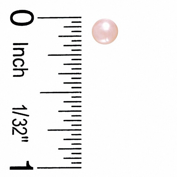 Child's 4mm White and Pink Freshwater Cultured Pearl Stud Earrings Set in Sterling Silver