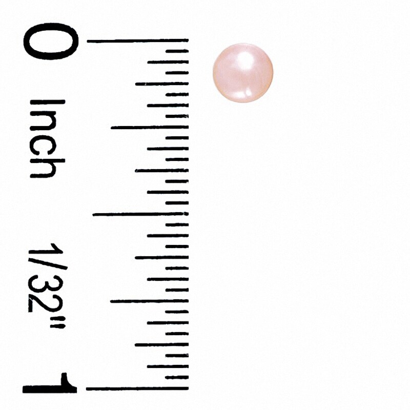 Main Image 2 of Child's 4mm White and Pink Freshwater Cultured Pearl Stud Earrings Set in Sterling Silver