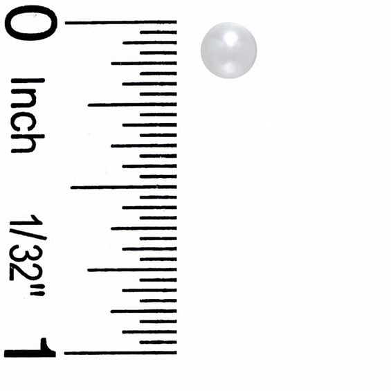 Child's 4mm White and Pink Freshwater Cultured Pearl Stud Earrings Set in Sterling Silver