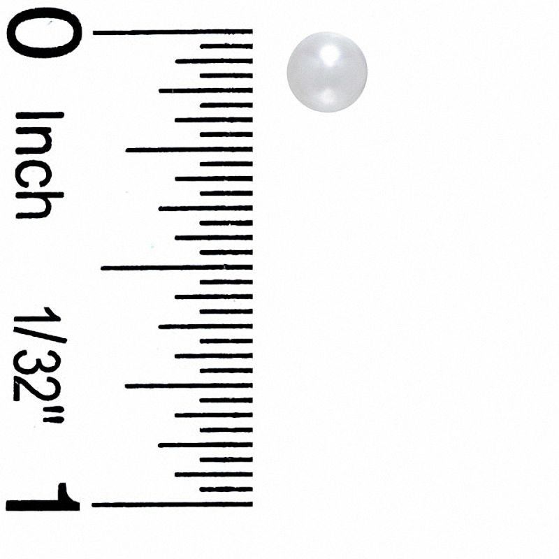 Main Image 3 of Child's 4mm White and Pink Freshwater Cultured Pearl Stud Earrings Set in Sterling Silver