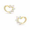 Thumbnail Image 1 of Child's Cubic Zirconia Open Heart Earrings in 10K Gold