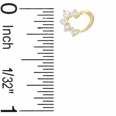 Child's Cubic Zirconia Open Heart Earrings in 10K Gold