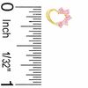 Thumbnail Image 1 of Child's Pink Cubic Zirconia Open Heart Stud Earrings in 10K Gold