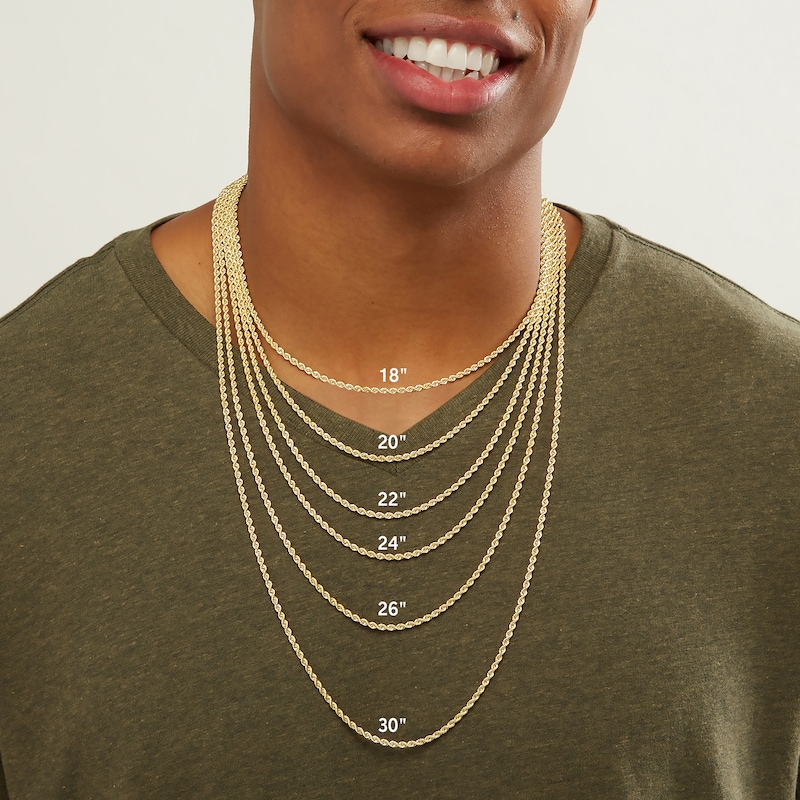 014 Gauge Open Link Laser Rope Chain Necklace in 10K Gold - 18"