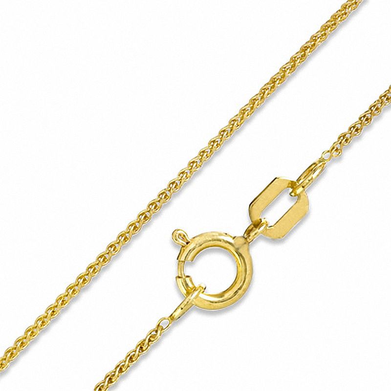 10K Gold 020 Gauge Wheat Chain Necklace - 17"