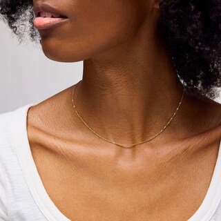 10K Solid Gold Sparkling Foxtail Chain - 18"