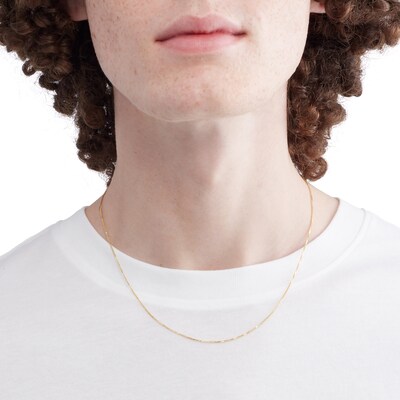 10K Solid Gold Sparkling Foxtail Chain - 18"