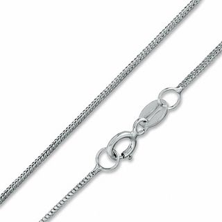 060 Gauge Sparkling Foxtail Chain Necklace in 10K White Gold - 16"