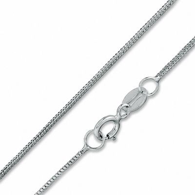 060 Gauge Sparkling Foxtail Chain Necklace in 10K White Gold - 16"