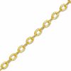 10K Gold 050 Gauge Hollow Diamond-Cut Rolo Chain Anklet - 10"