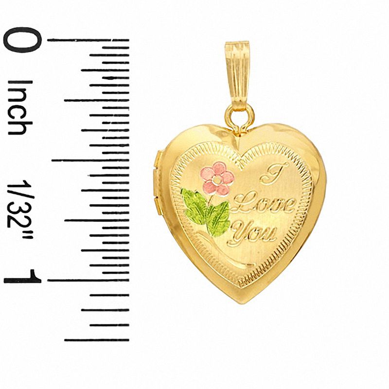 "I Love You" Heart Locket Charm in 14K Tri-Tone Gold Fill