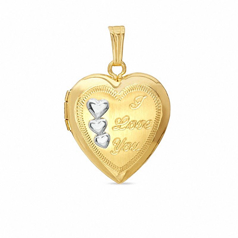 Main Image 1 of 14K Gold Fill "I Love You" Heart Locket Charm