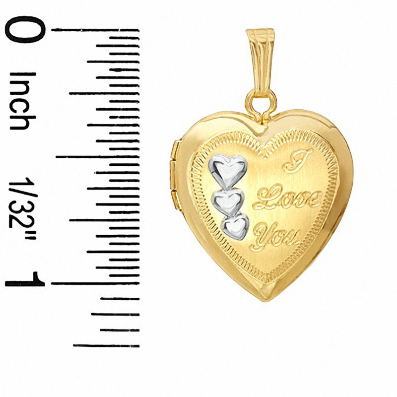 Main Image 2 of 14K Gold Fill "I Love You" Heart Locket Charm