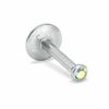 016 Gauge Labret with Crystal in Stainless Steel