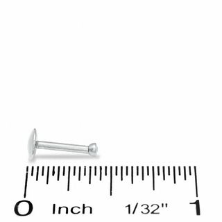 016 Gauge Labret with Crystal in Stainless Steel