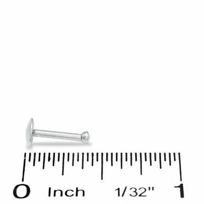 016 Gauge Labret with Crystal in Stainless Steel