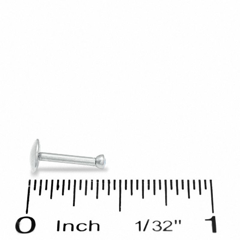 016 Gauge Labret with Crystal in Stainless Steel