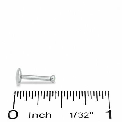 016 Gauge Labret with Green Crystal in Stainless Steel