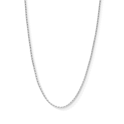 Made in Italy Child's 040 Gauge Rope Chain Necklace in Solid Sterling Silver - 15"