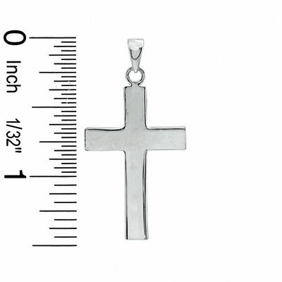Medium Plain Cross Charm in Sterling Silver