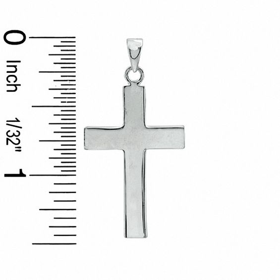 Medium Plain Cross Charm in Sterling Silver