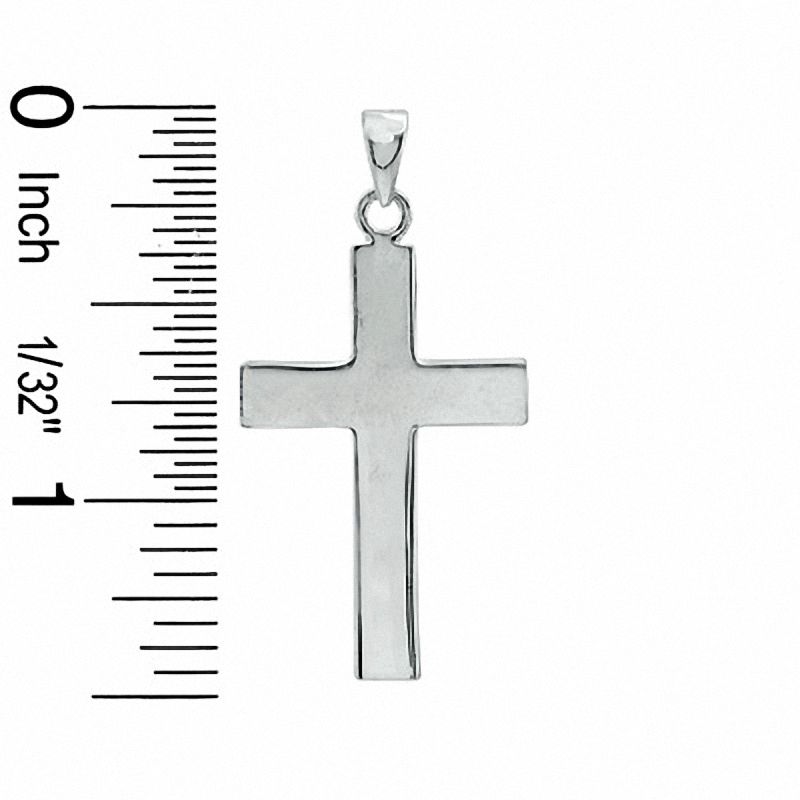 Medium Plain Cross Charm in Sterling Silver