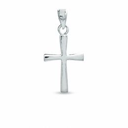 Skinny Flat Cross Charm in Sterling Silver